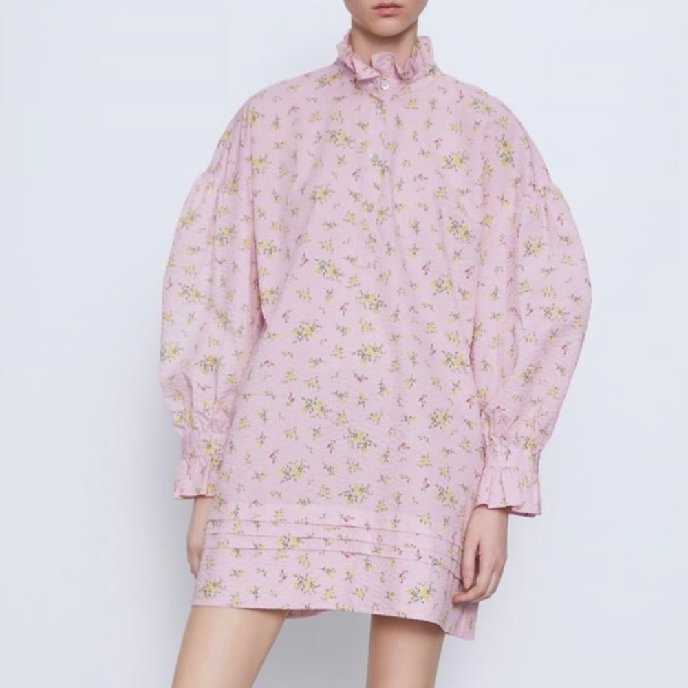 ZARA Floral Pink Dress